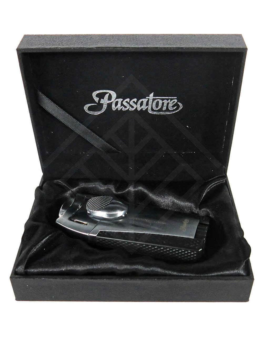 Зажигалка PASSATORE 2-flame jet cigar lighter "Ryan" chrome sat./black